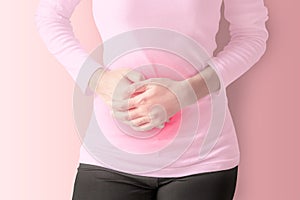 Woman feel having painful stomachaches during menstruation