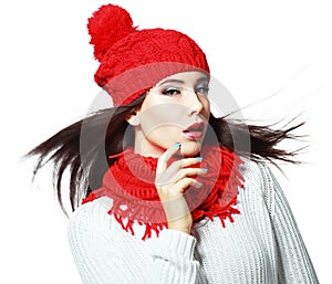 Woman feeling cold wind