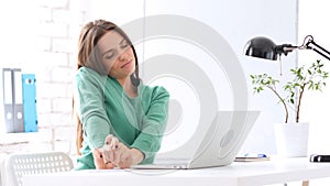 Woman Feeling Tired Because of Work Load