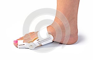 Woman feet with orthopedic pads