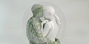 Woman Feigning Intimacy for Money photo