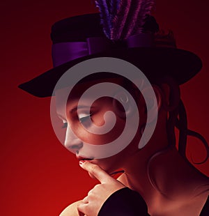 Woman Female Portrait Futuristic Alien Tentacles Burlesque Cabaret Sci Fi CG Character