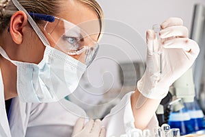 Woman Female Research Scientist Working In Laboratory