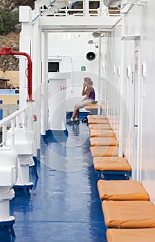 Woman on the ferry