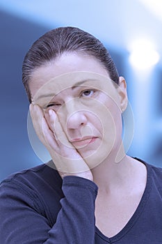 Woman fibromyalgia fatigue insomnia lethargy depression