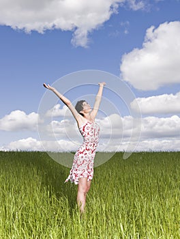 Woman on a field