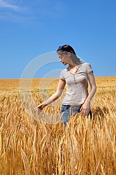 Woman in a field of barley