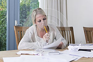 Woman in financial stress