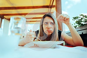 Woman Finding Disgusting Hair in her Soup in a Restaurant