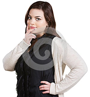 Woman with Fingers on Chin