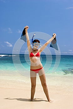 Woman with fins photo