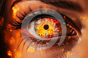 Fire eye created with ai technology