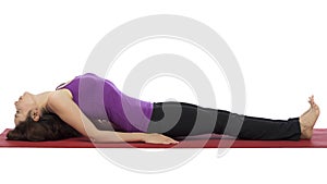 Woman in Fish Pose during yoga