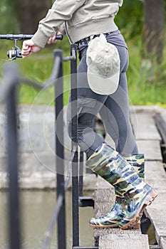 woman fishing