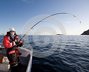 Woman fishing