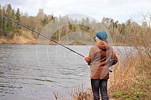 Woman with fishing rod