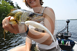 Woman Fishing for Walleye