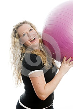 Woman with fitness ball