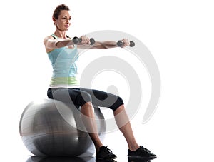 Woman fitness ball Workout Posture weigth training