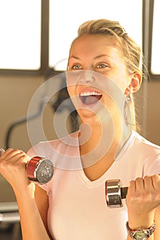 The woman in fitness centre