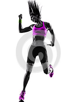Woman fitness dancing exercises silhouette