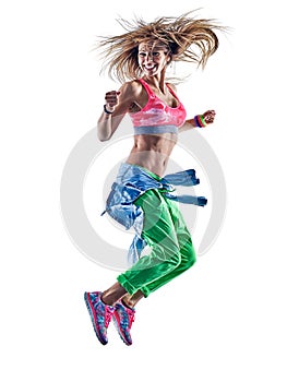 Woman fitness excercises zumba dancer dancing