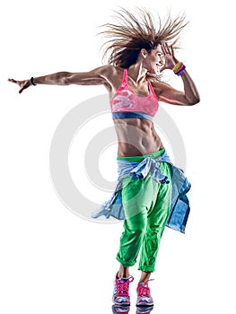 Woman fitness excercises zumba dancer dancing