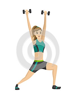 Woman fitness. Icon of girl doing sport exercises. Active and healthy life concept. Female workout fitness, aerobic or