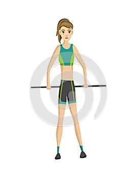 Woman fitness. Icon of girl doing sport exercises. Active and healthy life concept. Female workout fitness, aerobic or