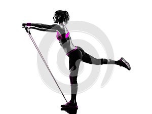 Woman fitness resistance bands exercises