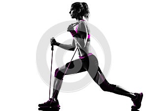 Woman fitness resistance bands exercises