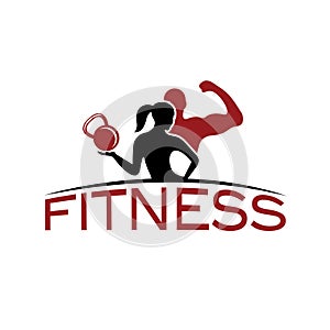 woman of fitness silhouette character vector design temp