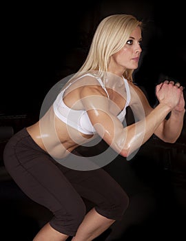 Woman fitness squat