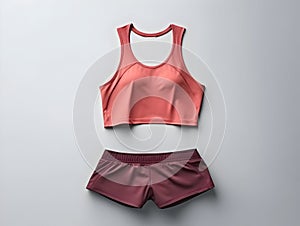 Woman fitness suit mockup, 3D woman fitness suit mockup presentation, female gym and sport suit mockup, ai generated photo