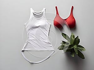 Woman fitness suit mockup, 3D woman fitness suit mockup presentation, female gym and sport suit mockup, ai generated photo