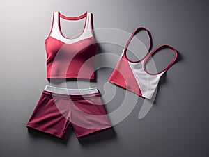 Woman fitness suit mockup, 3D woman fitness suit mockup presentation, female gym and sport suit mockup, ai generated photo