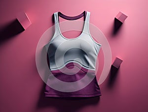 Woman fitness suit mockup, 3D woman fitness suit mockup presentation, female gym and sport suit mockup, ai generated photo