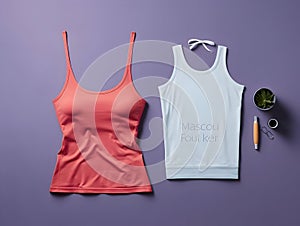 Woman fitness suit mockup, 3D woman fitness suit mockup presentation, female gym and sport suit mockup, ai generated photo