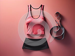 Woman fitness suit mockup, 3D woman fitness suit mockup presentation, female gym and sport suit mockup, ai generated photo