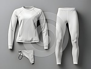 Woman fitness suit mockup, 3D woman fitness suit mockup presentation, female gym and sport suit mockup, ai generated photo