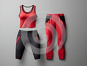 Woman fitness suit mockup, 3D woman fitness suit mockup presentation, female gym and sport suit mockup, ai generated photo