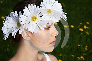 Woman with flower diadem photo