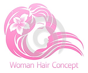 Woman Flower Hair Concept