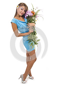 Woman and flowers