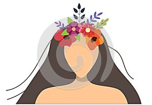 Woman with Flowers in Her Hair