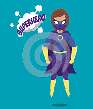 Woman flying superhero