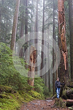 Woman in forest