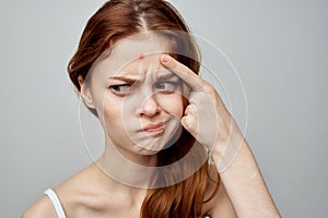 woman with forgiven skin problems emotions discontent