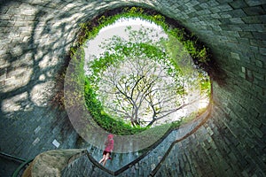 A woman at Fort Canning Park.