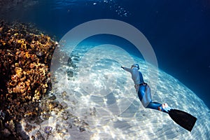 Woman freediver